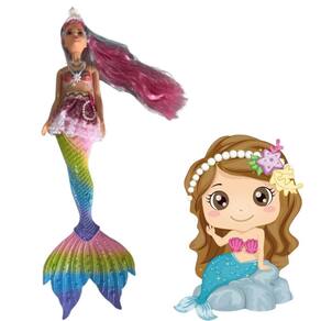 Boneca Sereia Que Brilha Pelúcia Criança Presente