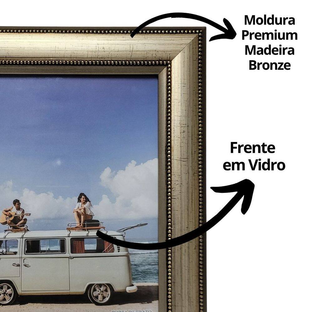 Porta Retrato Moldura Madeira Premium Champanhe | Casas Bahia