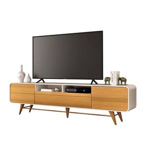 Bancada de Tv Époque até 85 Polegadas de 220x57 Off White-Cinamomo- EdeCasaMoveis