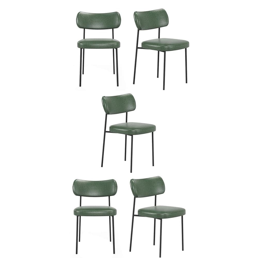 Kit 5 Cadeiras Mila Para Sala Jantar Gourmet em Aço Couríssimo Verde EdeCasaMoveis