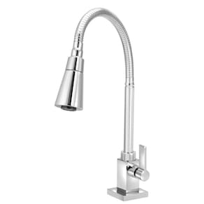 Torneira Cozinha De Mesa Quadrada Tubo Cone Flexivel 1/4V