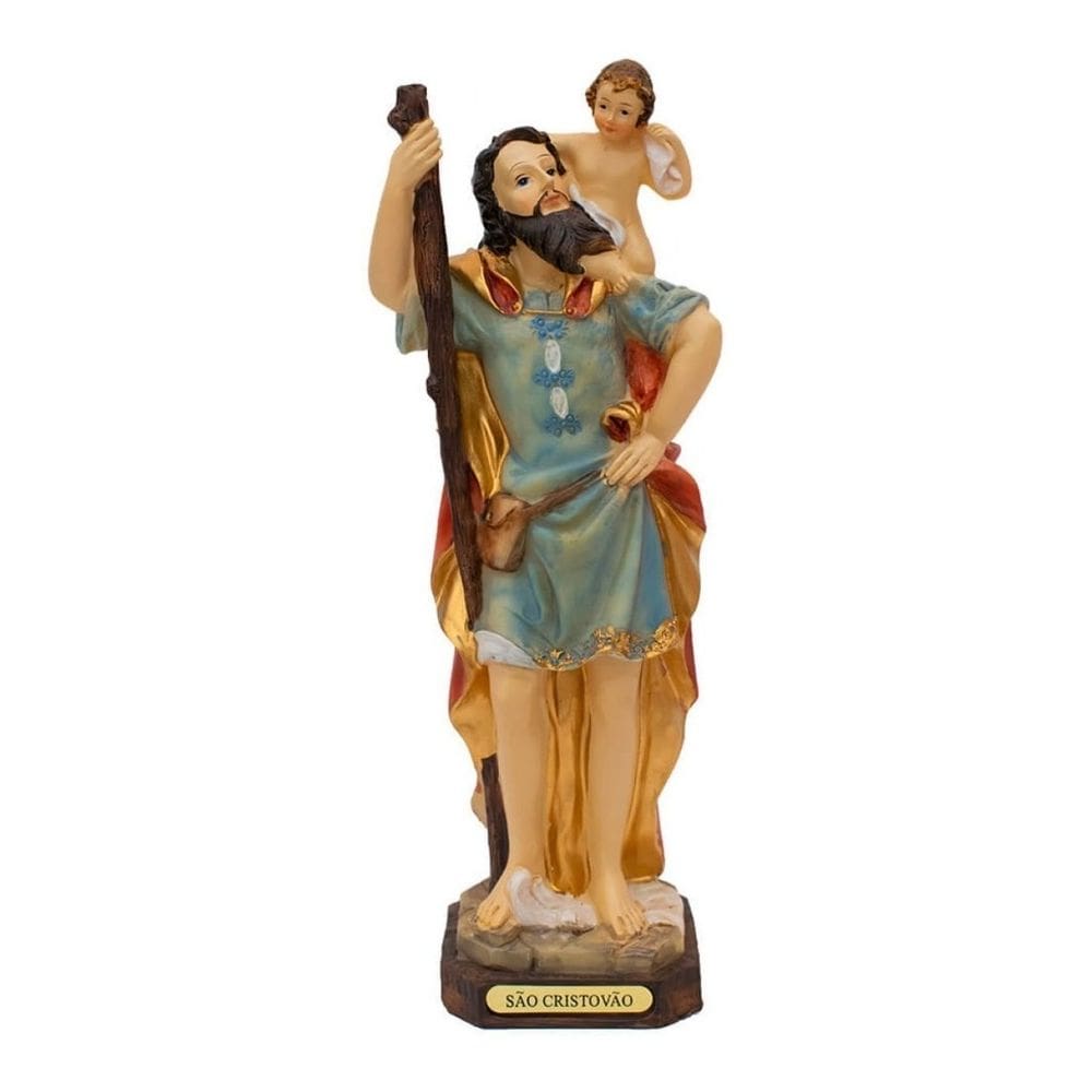 Imagem  São Cristóvão 23cm  Enfeite Resina