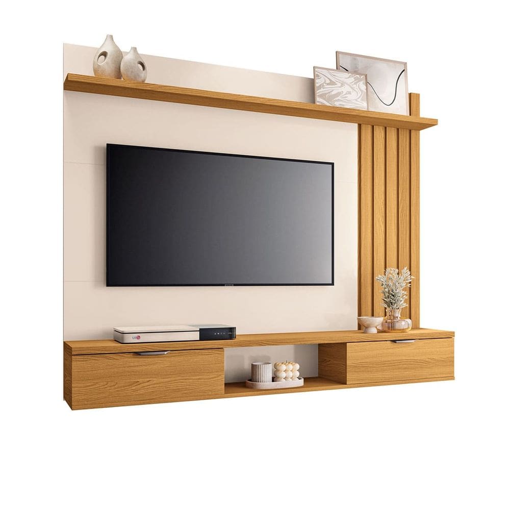 Painel Suspenso Lecce Com 2 Portas 160x135- Cinamomo-Off White-EdeCasaMoveis
