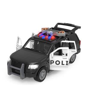 Carro de polícia de brinquedo conduzido por Battat em escala 1:24 com luzes e som
