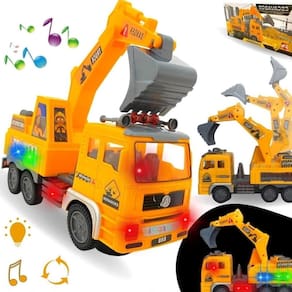 Brinquedo Escavadeira Crianças Luzes E Som Educativo