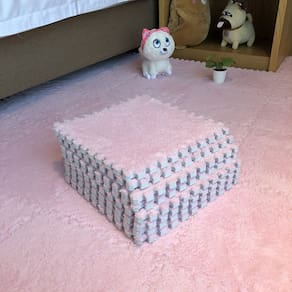 Tapetes de espuma Smabee Interlocking Carpet Shaggy Soft EVA (12 unidades)