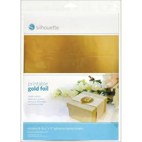 Silhueta de folha adesiva artesanal imprimível em ouro 8,5x11 8 folhas