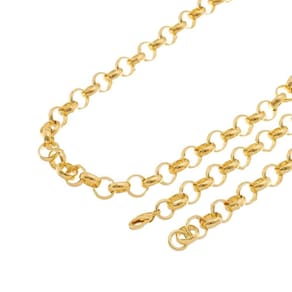 Conjunto Pulseira Corrente Folheado 18K 8Mm Elo Português