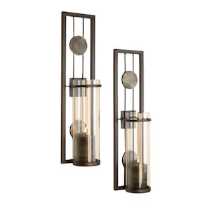 Arandelas de parede Danya B Metal em estilo antigo, conjunto de 2 para casa