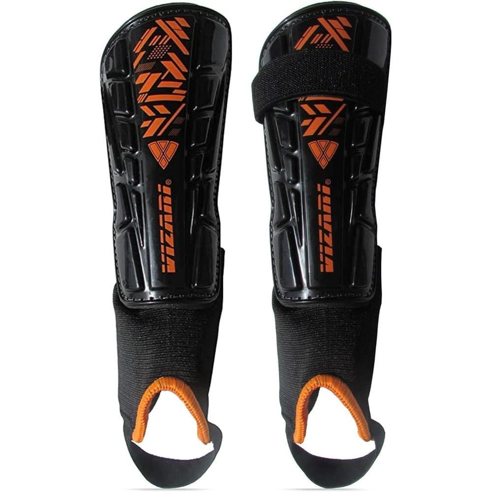 Caneleira de futebol Vizari Malaga para crianças preta/branca grande