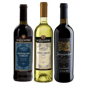 Kit 3 Vinhos Italianos ( La Cacciatora / Caldirola )750ml
