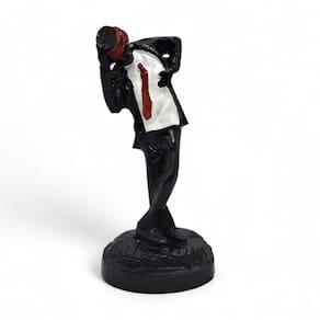 Estátua Zé Pilintra Resina Preto Proteção de Caminhos 9 cm
