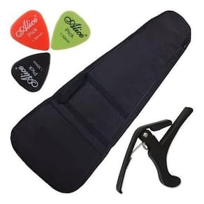 Kit Acessórios Para Violão Folk Com Capa Capotraste Palhetas