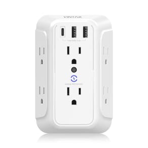Carregador de parede, protetor contra sobretensão, 6, extensor de saída, 3 portas USB