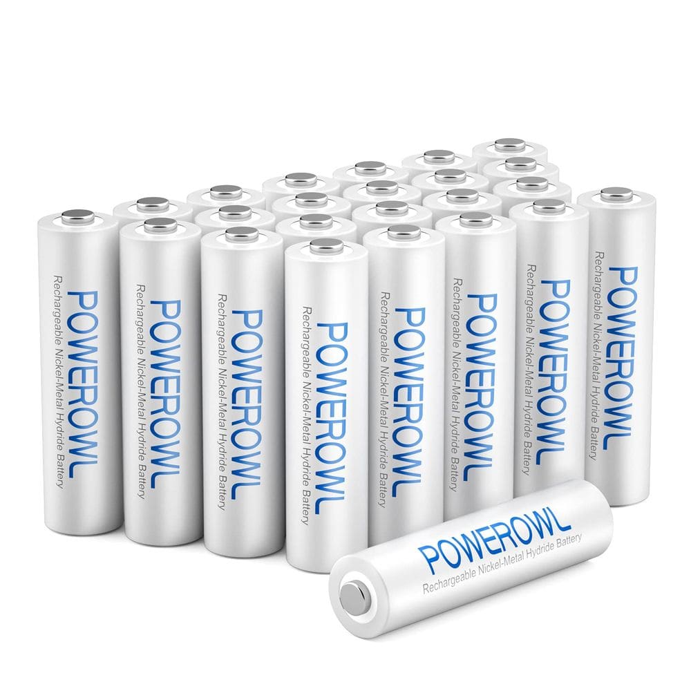 Baterias recarregáveis POWEROWL AAA 1000mAh 1,2 V (pacote com 24)