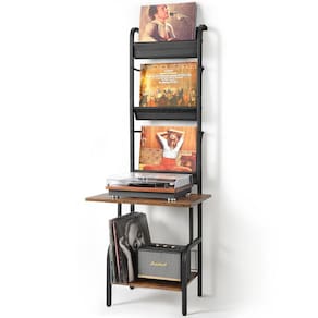 Suporte para toca-discos Tewinko com armazenamento em vinil para até 200 álbuns