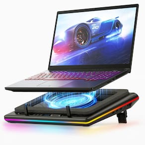Almofada de resfriamento para laptop llano RGB com turbofan para laptop de 15-19 polegadas