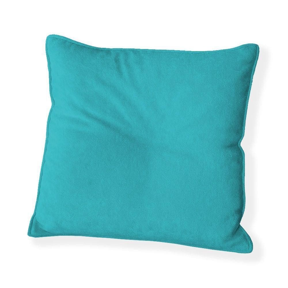 Capa Para Almofada Quadrada Veludo 50x50cm - 7 Decor Azul Turquesa