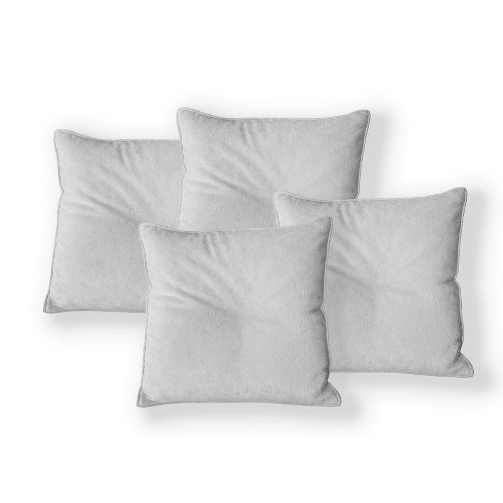 Kit 4 Capas Para Almofada Quadrada Boucle 40x40cm - 7 Decor Prata