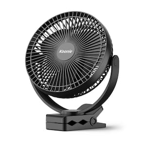 Ventilador Clip on Koonie 10000mAh recarregável de 20 cm com 4 velocidades