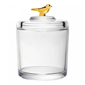 Pote com Tampa Golden Bird Cristal 10,5x10,5x14,5cm 21041 - Wolff