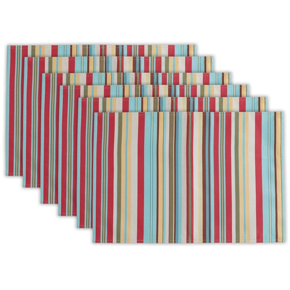 Conjunto de tapete americano DII Summer Stripe reversível de 13 x 19 polegadas de poliéster