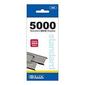 Pacote de estojos Staples BAZIC 5000 Ct Standard (26/6) com 24