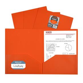 Portfolio C-Line, dois bolsos, poliéster pesado, laranja