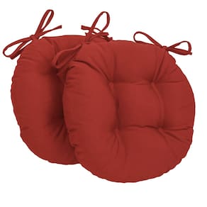 Almofada de cadeira Blazing Needles Twill Round 40 cm Rubi Red 2P