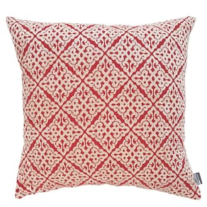Almofada Homey COZY ACCENTHOME Chenille Jacquard Red