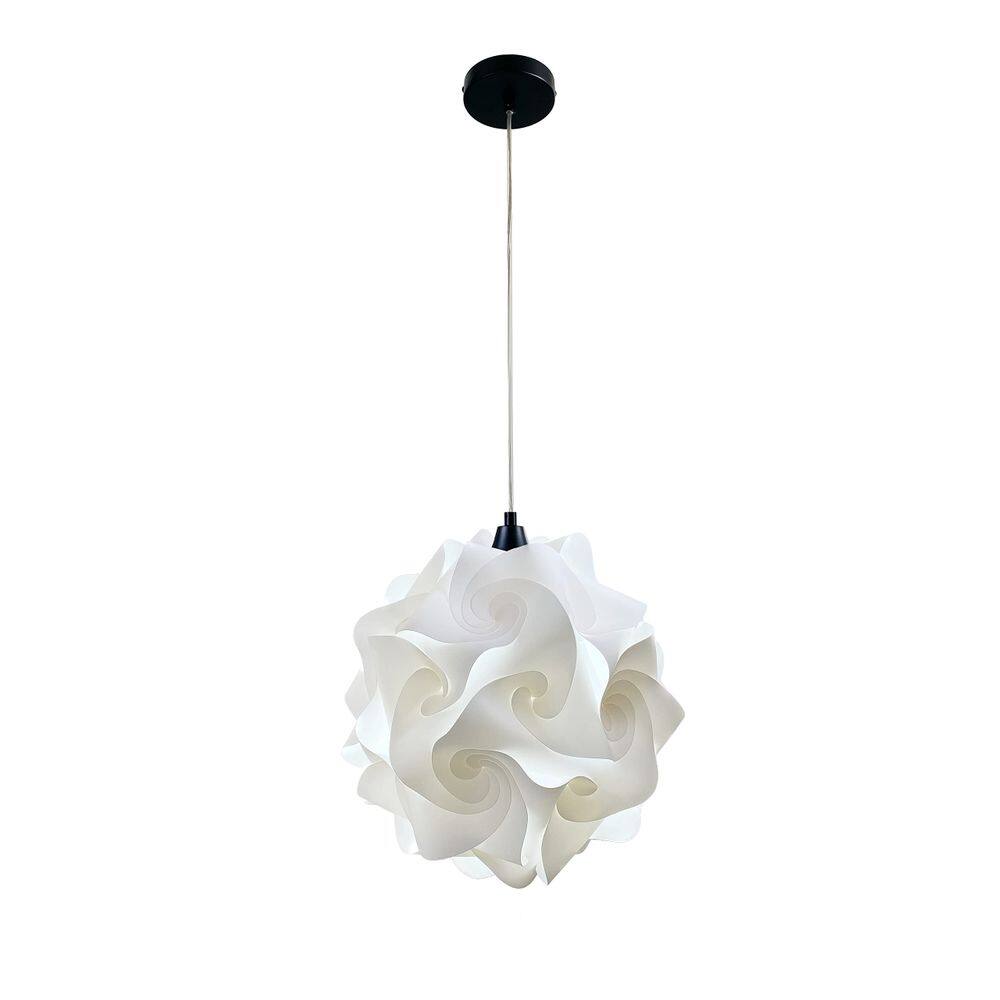 Luminária pendente EQlight Hado Globo branco de 1 luz, grande, preta
