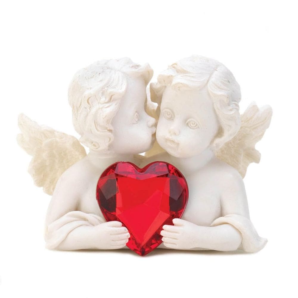 Estatueta Accent Plus Two in Love Cherub 7x4x5 cm Poliresina