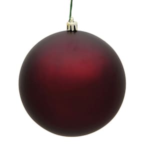 Ornament Vickerman 4 Burgundy Matte Ball, pacote com 6 unidades à prova de estilhaçamento