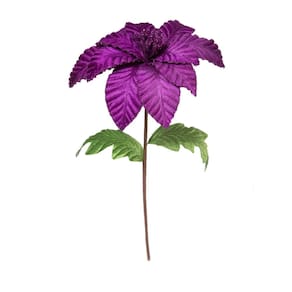 Flor artificial Vickerman Purple Velvet Poinsettia x6