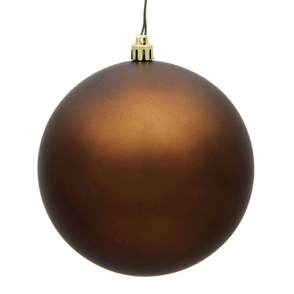 Ornamento Vickerman Mocha Matte Ball, plástico inquebrável de 3 cm