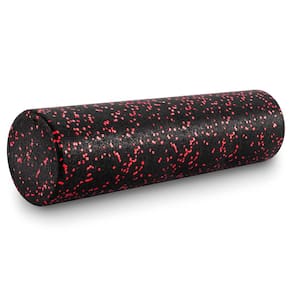 Rolo de espuma ProSourceFit de alta densidade 60 cm firme preto/vermelho