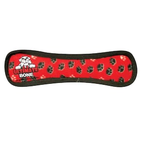 Brinquedo para cães TUFFY Ultimate Bone-Squeakers Durable Red Paw