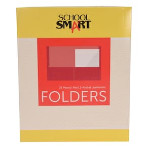 Folhas de papel School Smart Leatherette 8,5x11 vermelhas 25 peças