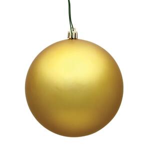 Enfeite de bola de Natal Vickerman Matte Gold, 6 cm, pacote com 4