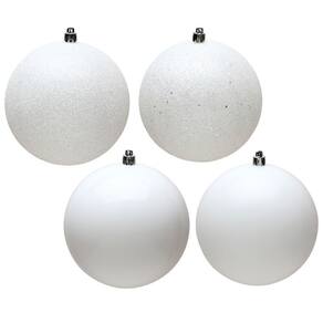 Conjunto de enfeites Vickerman 8 White de 4 acabamentos com 4 ornamentos