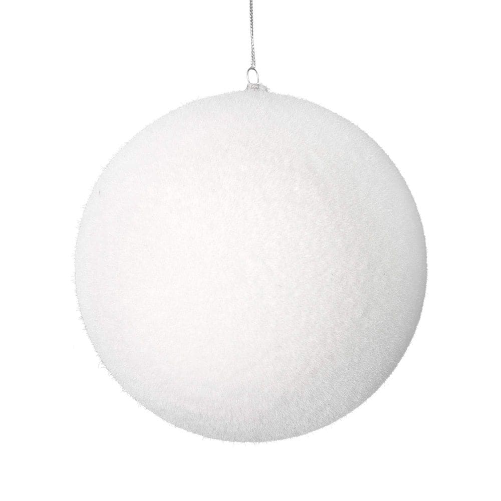 Enfeite de Natal Vickerman Flocked Ball 8 White Plastic