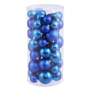 Enfeite de árvore de Natal Vickerman Blue Shiny Matte, pacote com 50