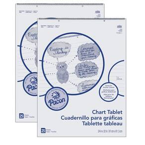 Tablet Chart, capa cursiva Pacon, 1 pauta, 24 x 32 cm, 25 folhas