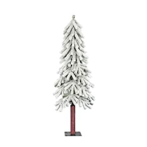 Árvore de Natal Vickerman Flocked Alpine de 1,2 m com tronco de madeira