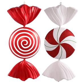 Enfeite de árvore de Natal Vickerman Peppermint Spiral 37cm