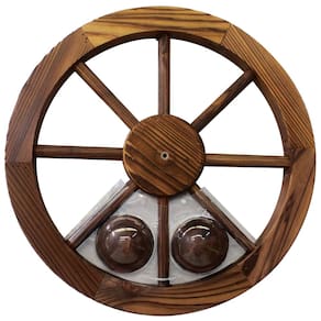 Roda de carroça Leigh Country TX 93947 45 cm de pinho maciço e nogueira