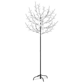 Árvore de Natal artificial vidaXL de 6 pés com flores de cerejeira e 200 LED
