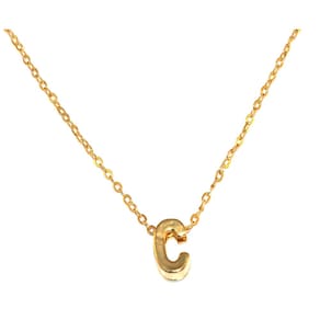 Colar Cordão Letra Inicial C Lembrancinha Folheado Ouro 18k