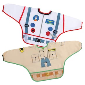 Babadores infantis Dreambaby Food & Fun com mangas de 6 a 24 meses, pacote com 2 unidades