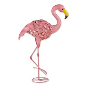 Decoração ao ar livre Flamingo Solar Garden Stake Zingz & Thingz
